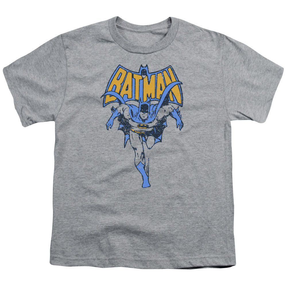 Batman Vintage Run Kids Youth T Shirt Athletic Heather