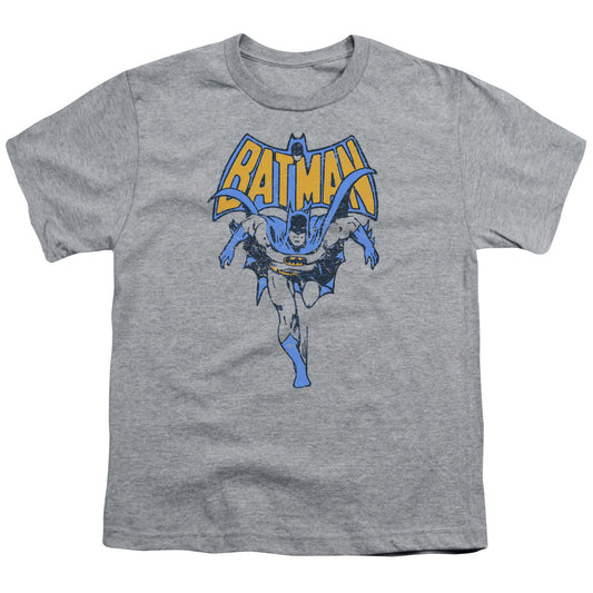 Batman Vintage Run Kids Youth T Shirt Athletic Heather