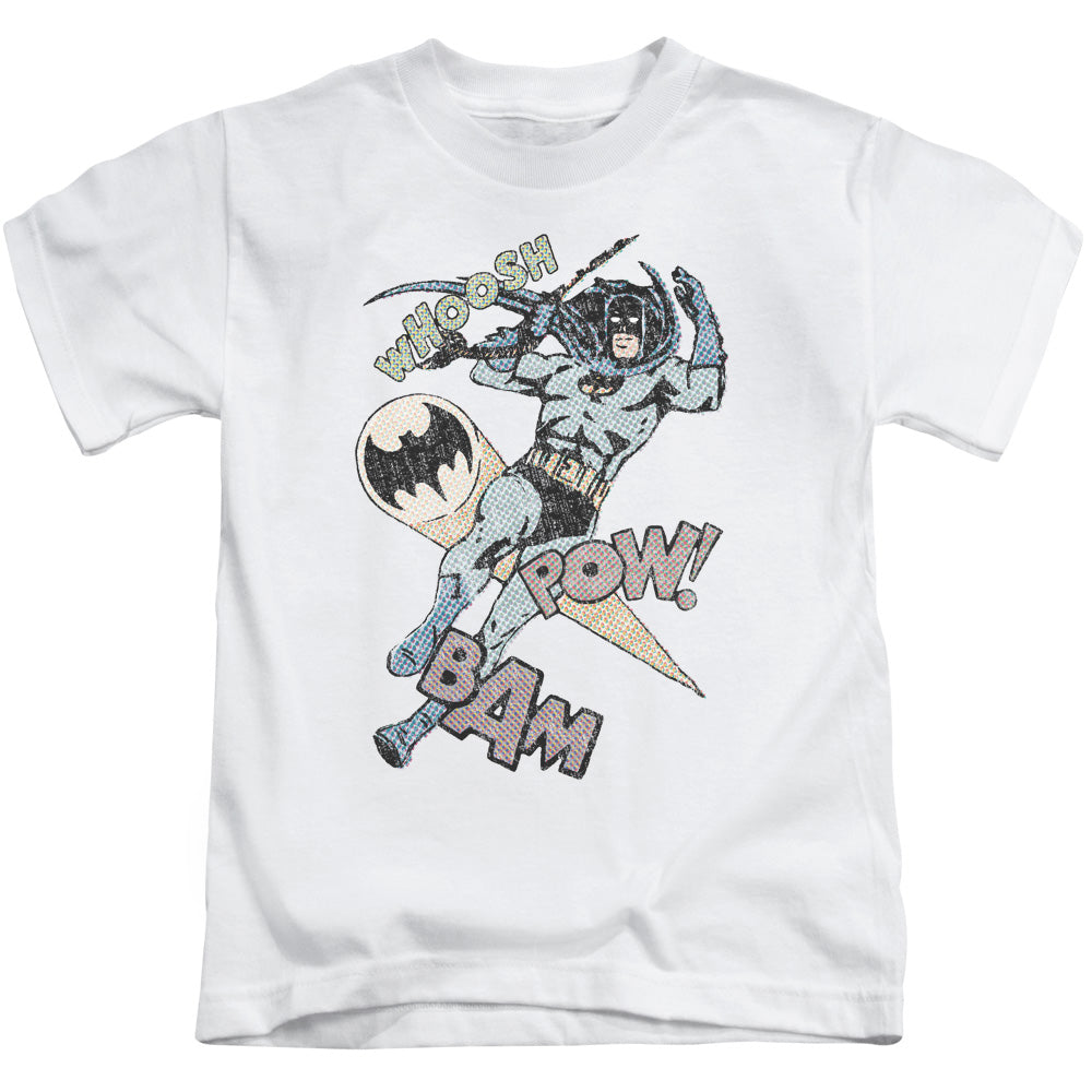 Batman Halftone Swing Juvenile Kids Youth T Shirt White