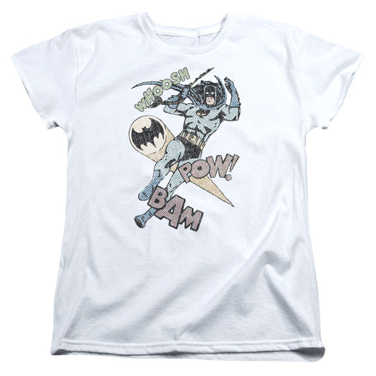 Batman Halftone Swing Womens T Shirt White