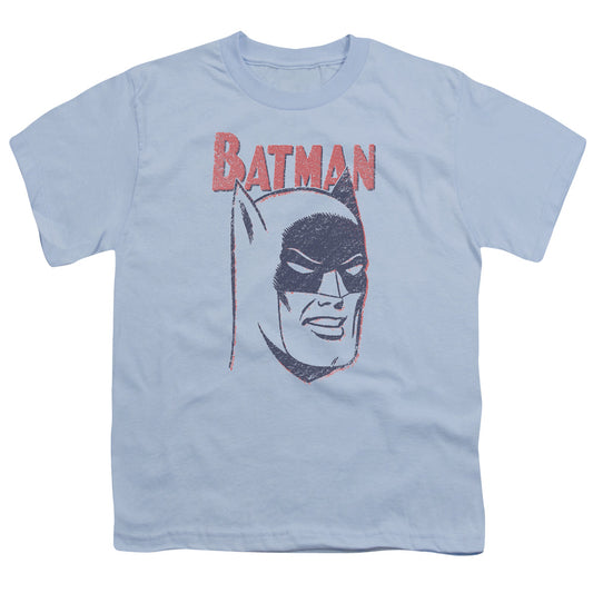 Batman Crayon Man Kids Youth T Shirt Light Blue