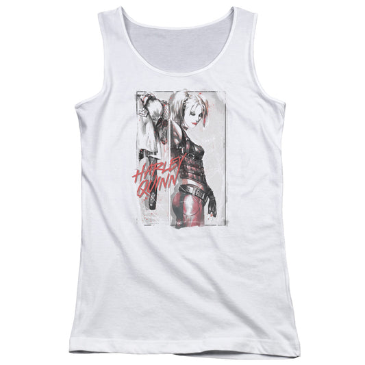 Batman Ink Wash Harley Womens Tank Top Shirt White