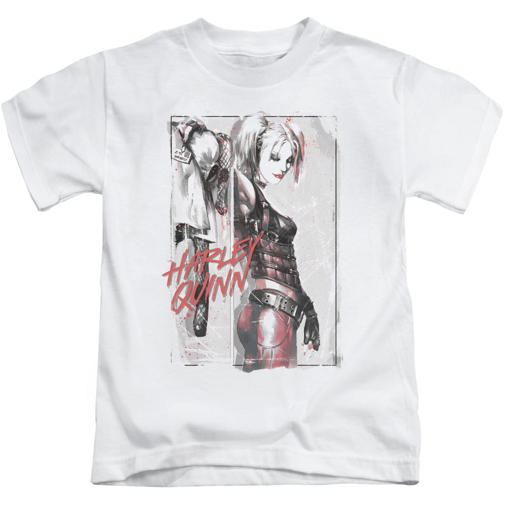 Batman Ink Wash Harley Juvenile Kids Youth T Shirt White