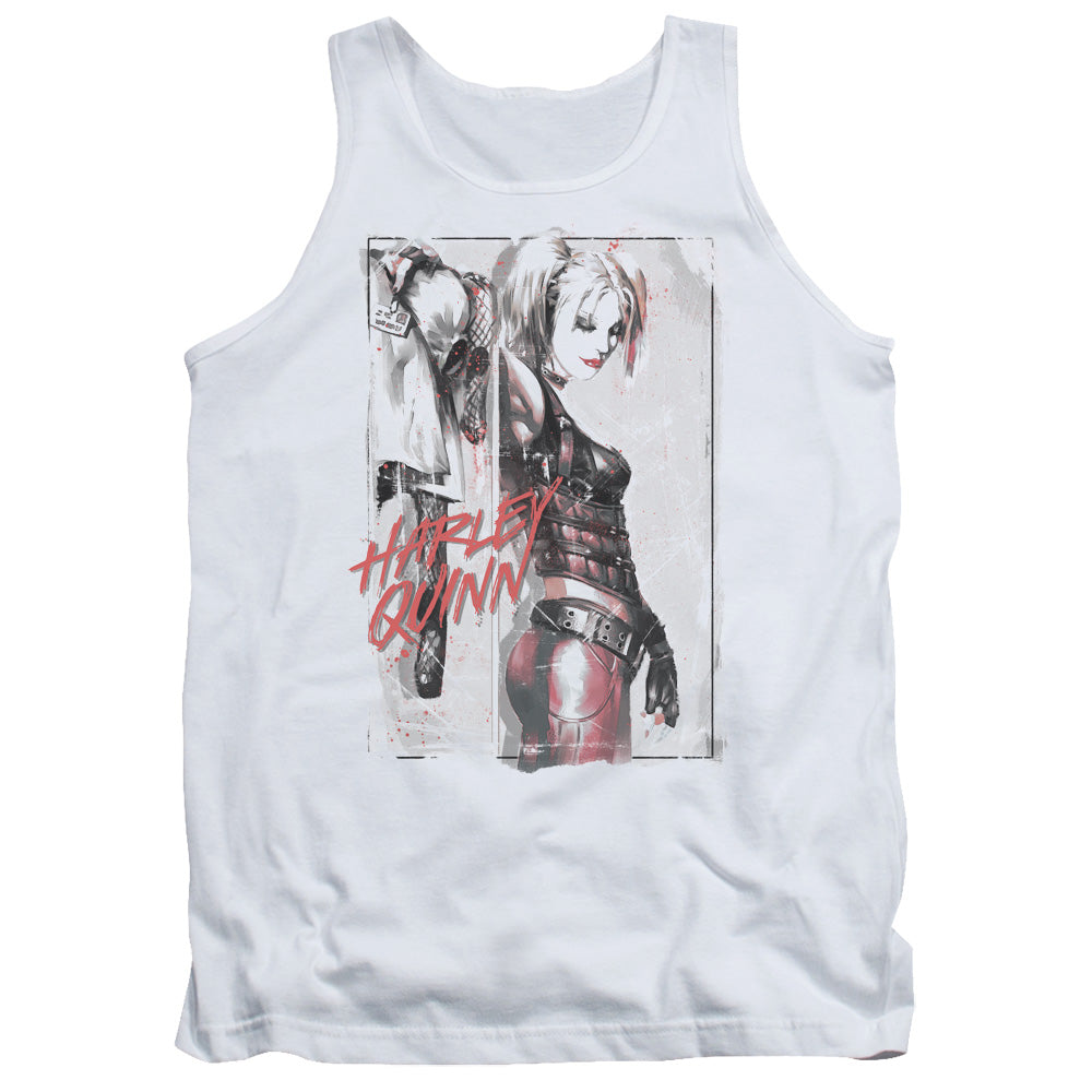 Batman Ink Wash Harley Mens Tank Top Shirt White