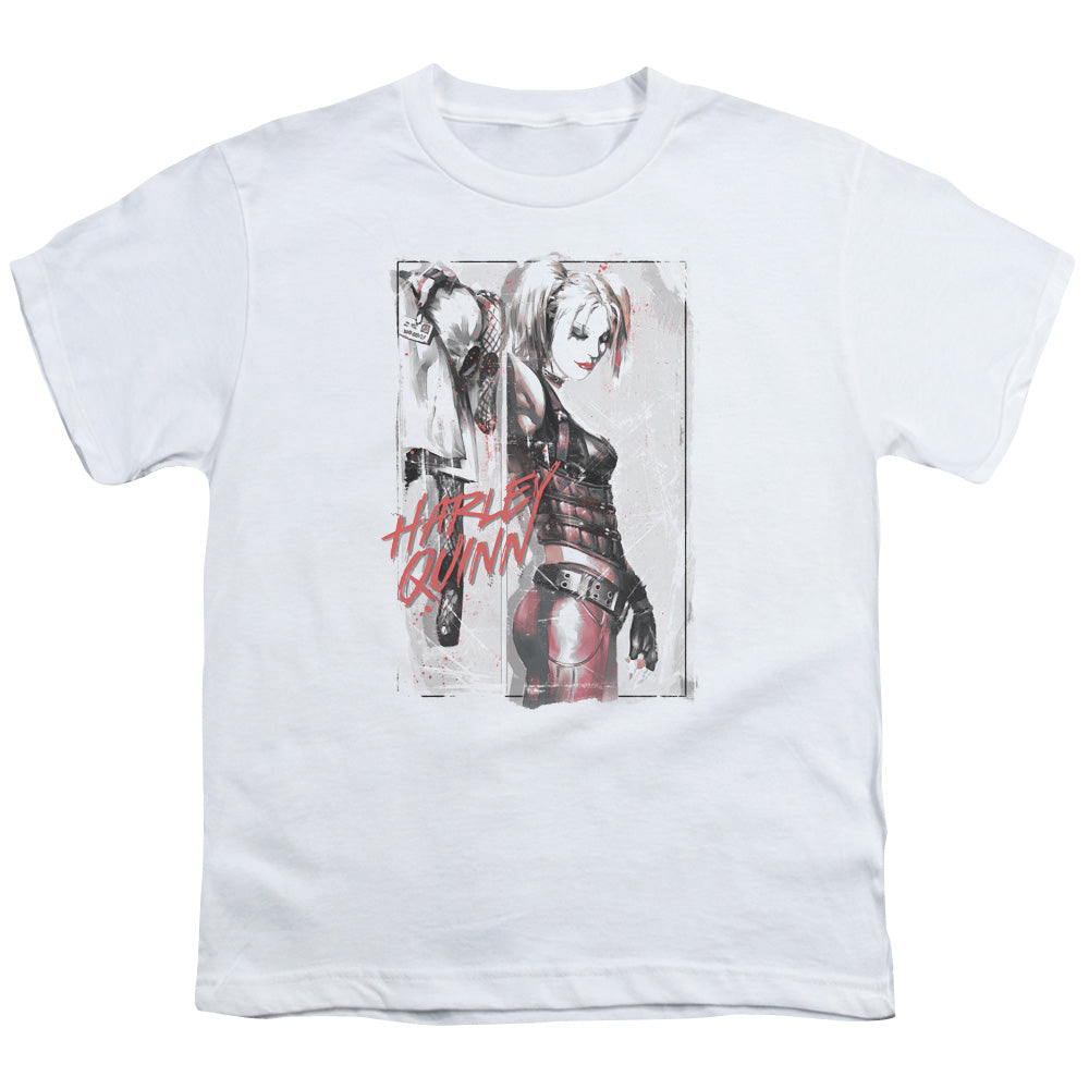 Batman Ink Wash Harley Kids Youth T Shirt White