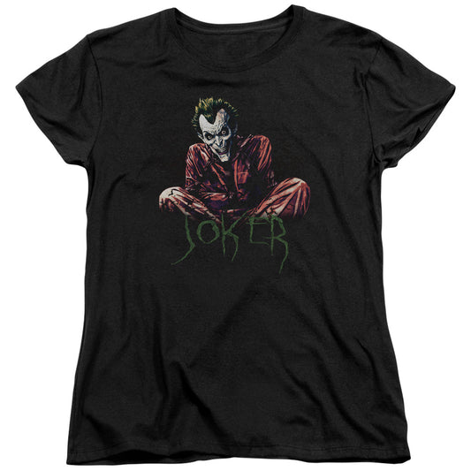 Batman Straight Jacket Womens T Shirt Black