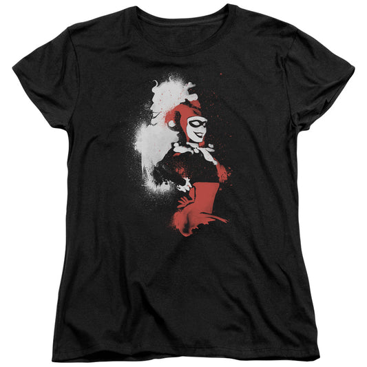 Batman Splatered Couple Womens T Shirt Black