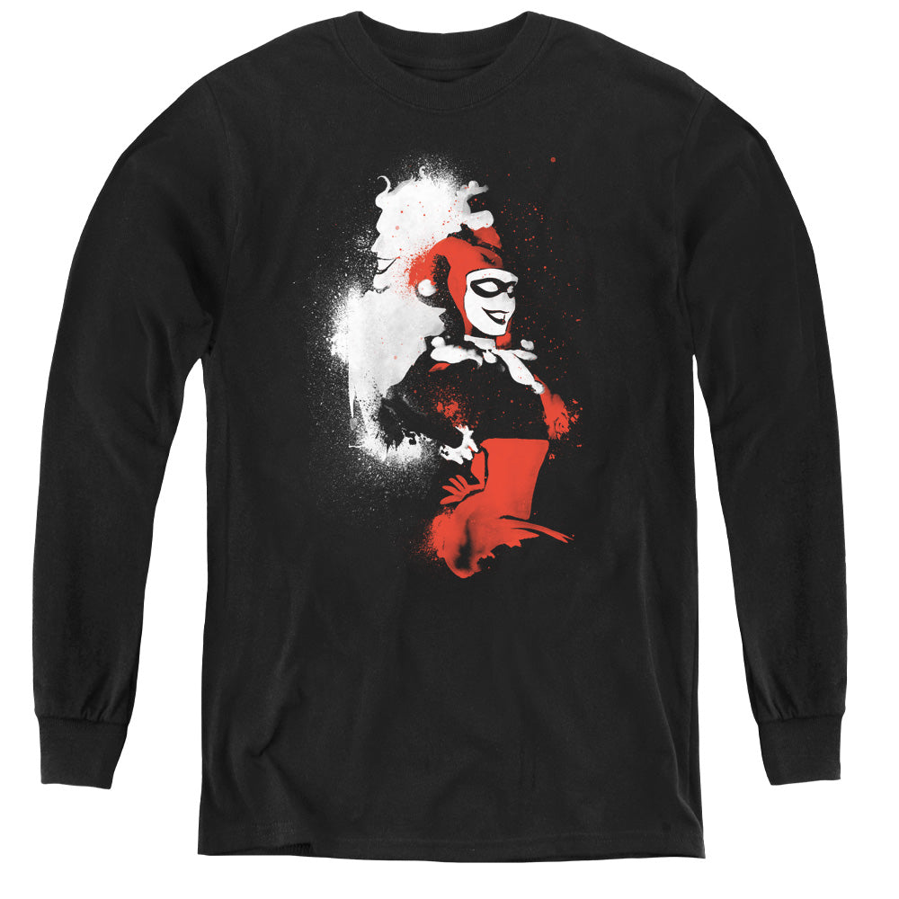 Batman Splatered Couple Long Sleeve Kids Youth T Shirt Black