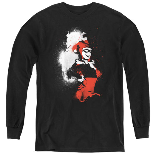 Batman Splatered Couple Long Sleeve Kids Youth T Shirt Black