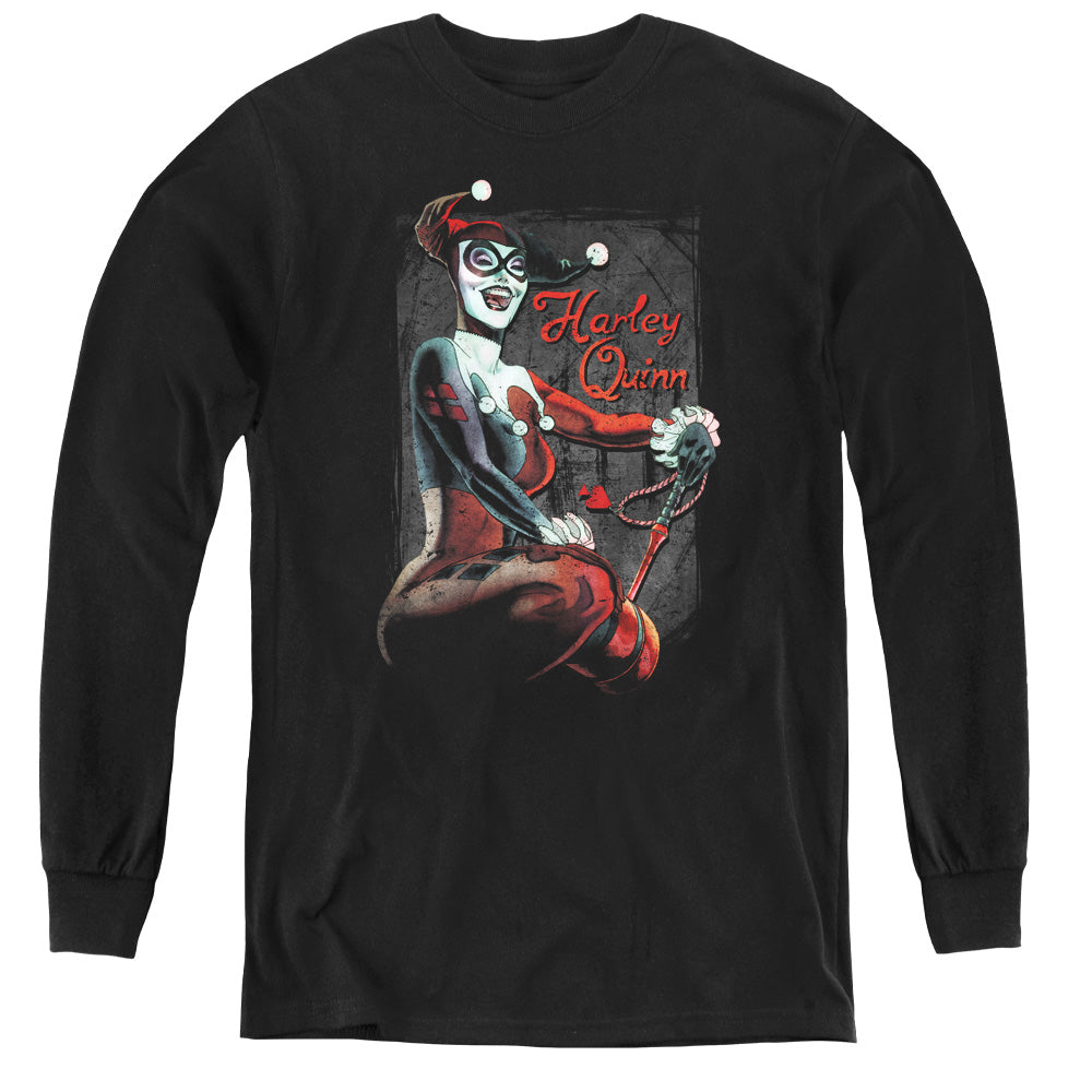 Batman Laugh It Up Long Sleeve Kids Youth T Shirt Black