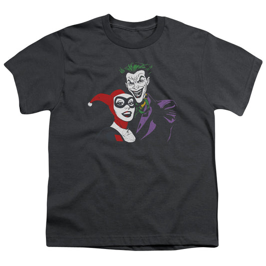 Batman Joker & Harley Kids Youth T Shirt Charcoal