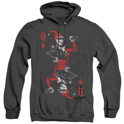 Batman Quinn Of Diamonds Heather Mens Hoodie Black