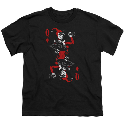 Batman Quinn Of Diamonds Kids Youth T Shirt Black