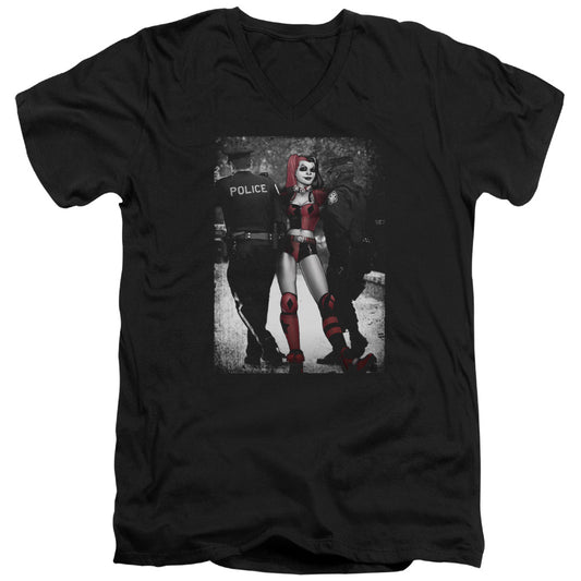 Batman Arrest Mens Slim Fit V Neck T Shirt Black