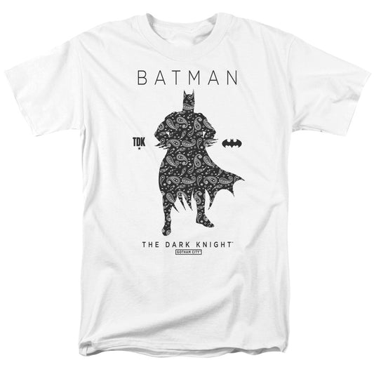 Batman Paislety Silhouete Mens T Shirt White