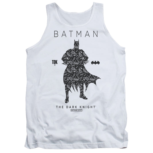 Batman Paislety Silhouete Mens Tank Top Shirt White