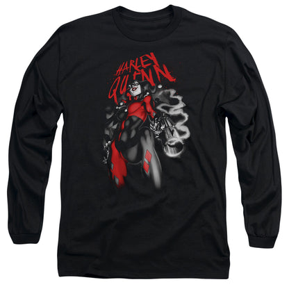Batman Down The Barrel Mens Long Sleeve Shirt Black