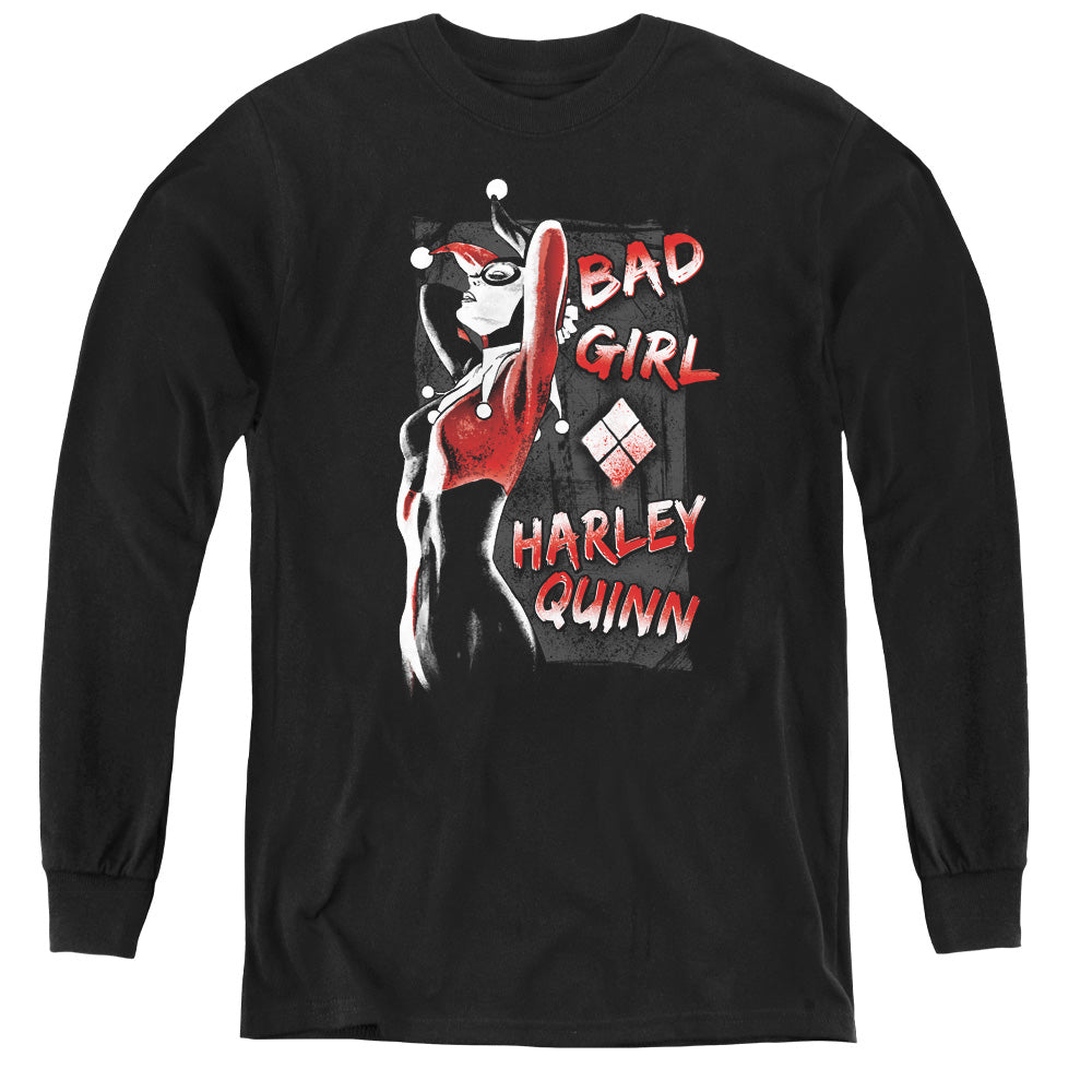 Batman Bad Girl Long Sleeve Kids Youth T Shirt Black