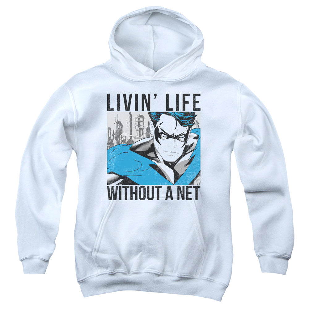 Batman Without A Net Kids Youth Hoodie White