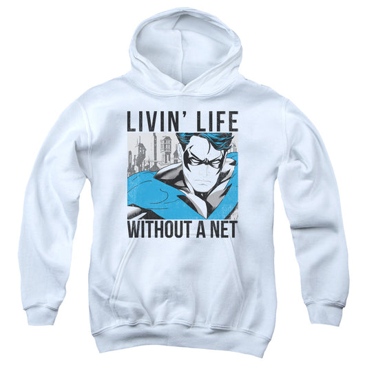 Batman Without A Net Kids Youth Hoodie White