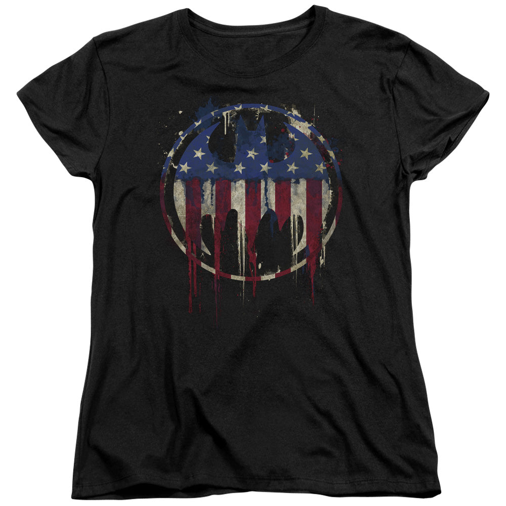 Batman Bleeding Signal Womens T Shirt Black