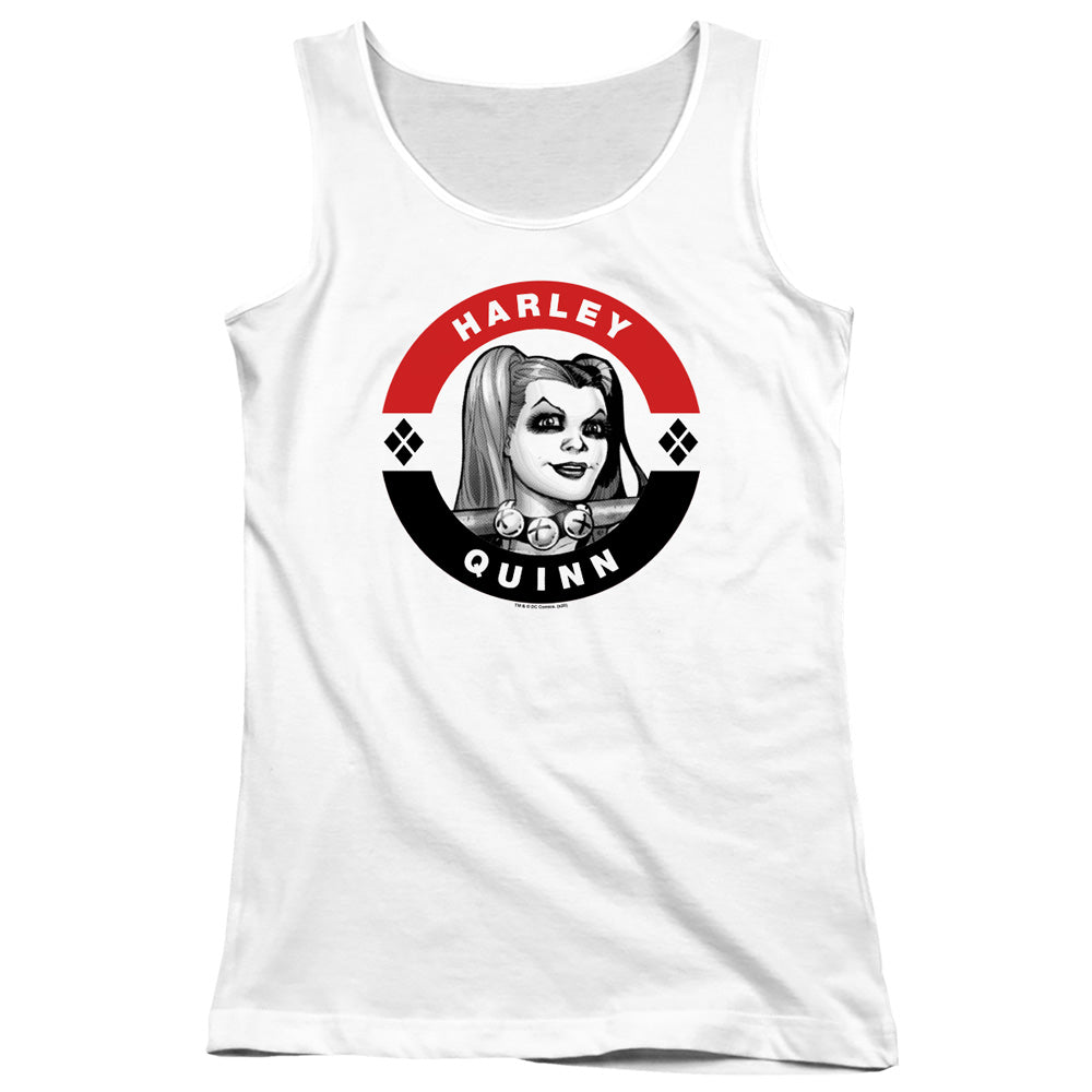 Batman Harley President Circle Womens Tank Top Shirt White