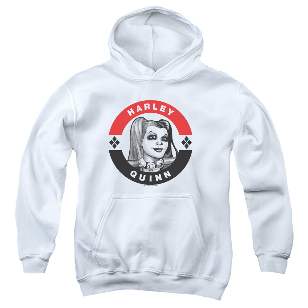 Batman Harley President Circle Kids Youth Hoodie White