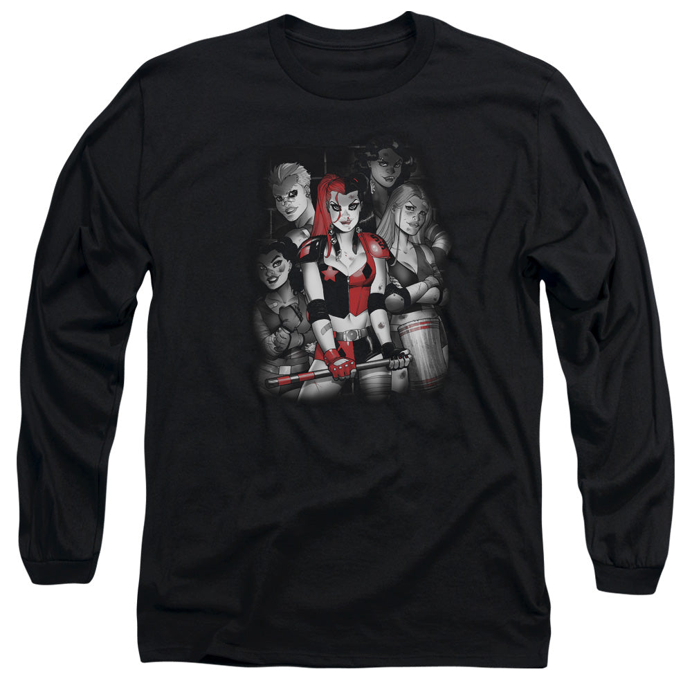 Batman Bad Gals Bw Mens Long Sleeve Shirt Black