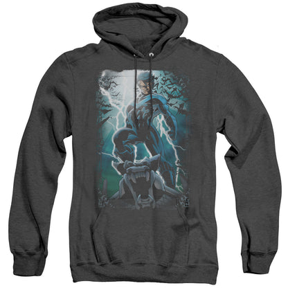 Batman Night Light Heather Mens Hoodie Black