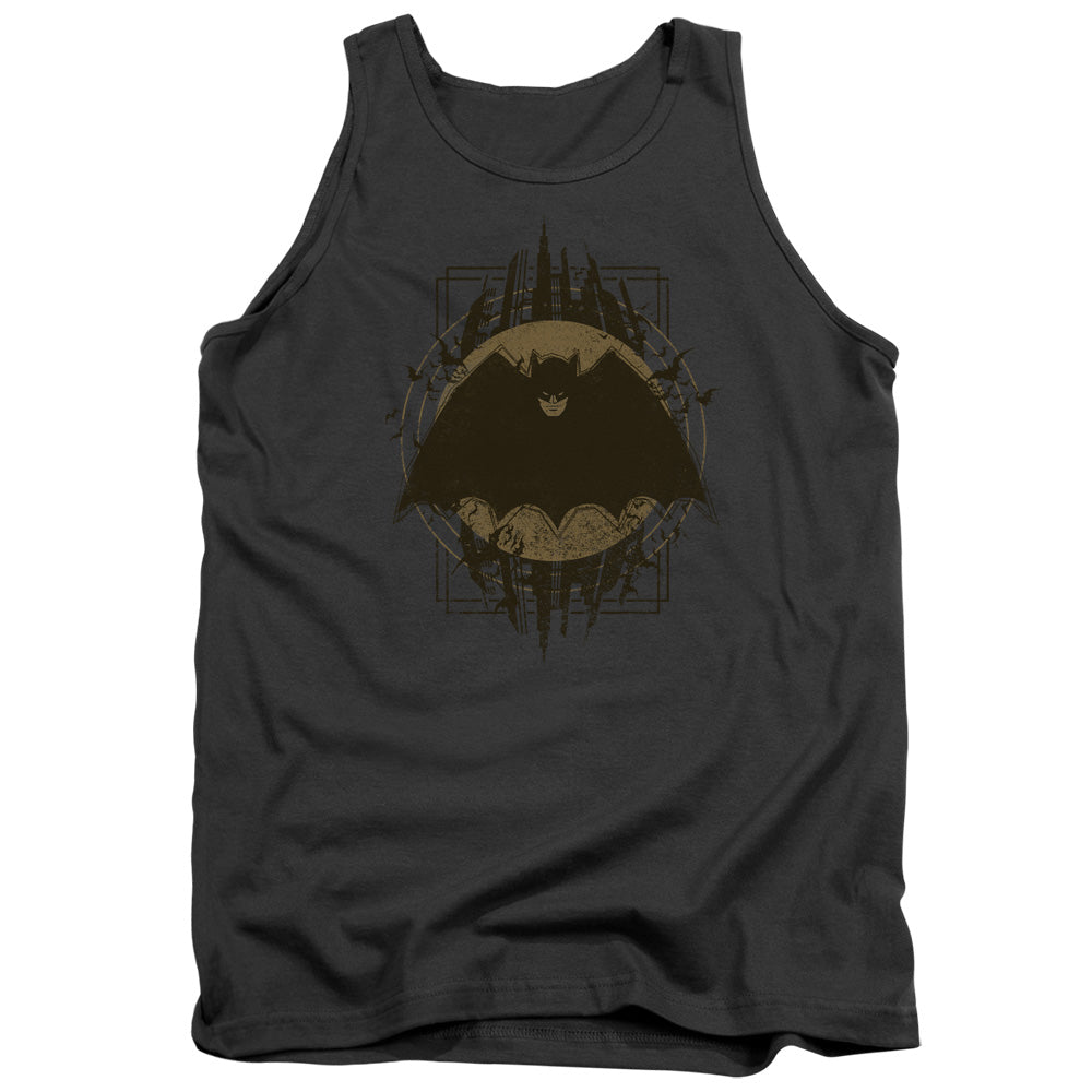 Batman Batman Crest Mens Tank Top Shirt Charcoal