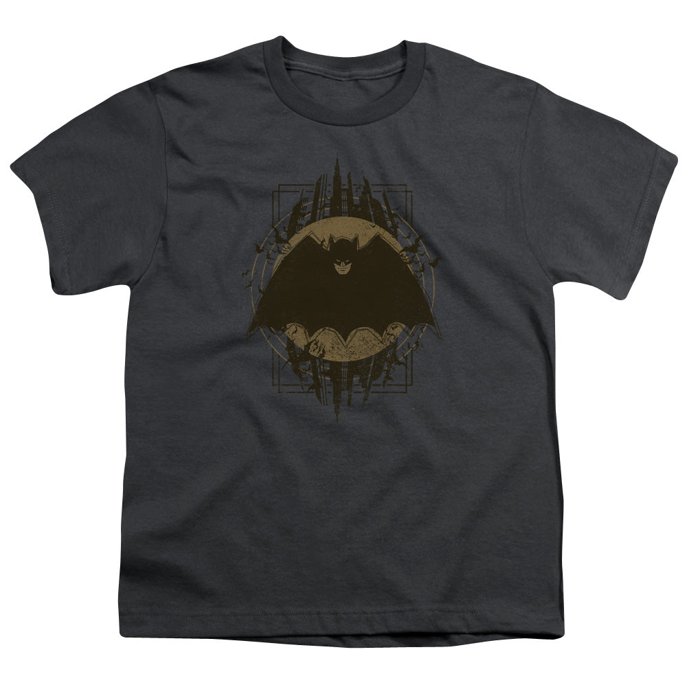 Batman Batman Crest Kids Youth T Shirt Charcoal
