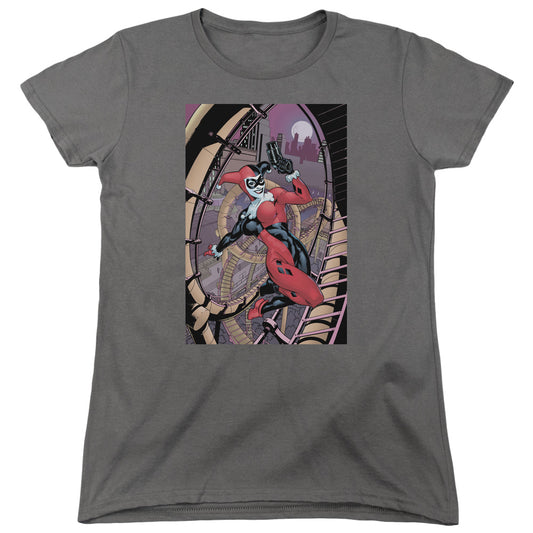 Batman Harley First Womens T Shirt Charcoal