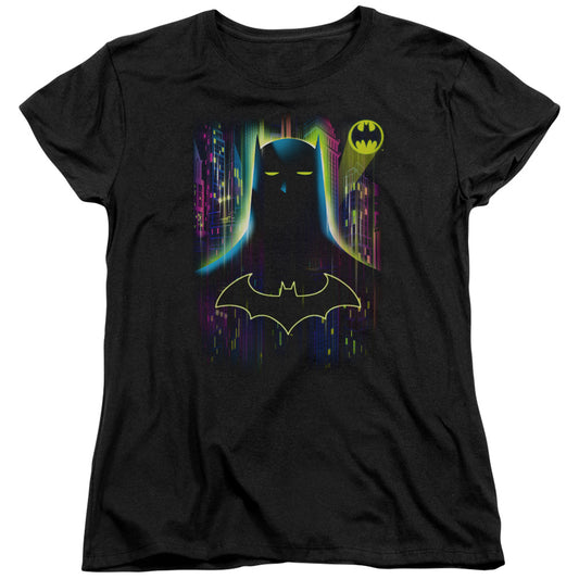 Batman Knight Lights Womens T Shirt Black