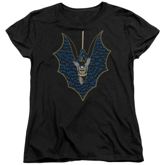 Batman Bat Fill Womens T Shirt Black