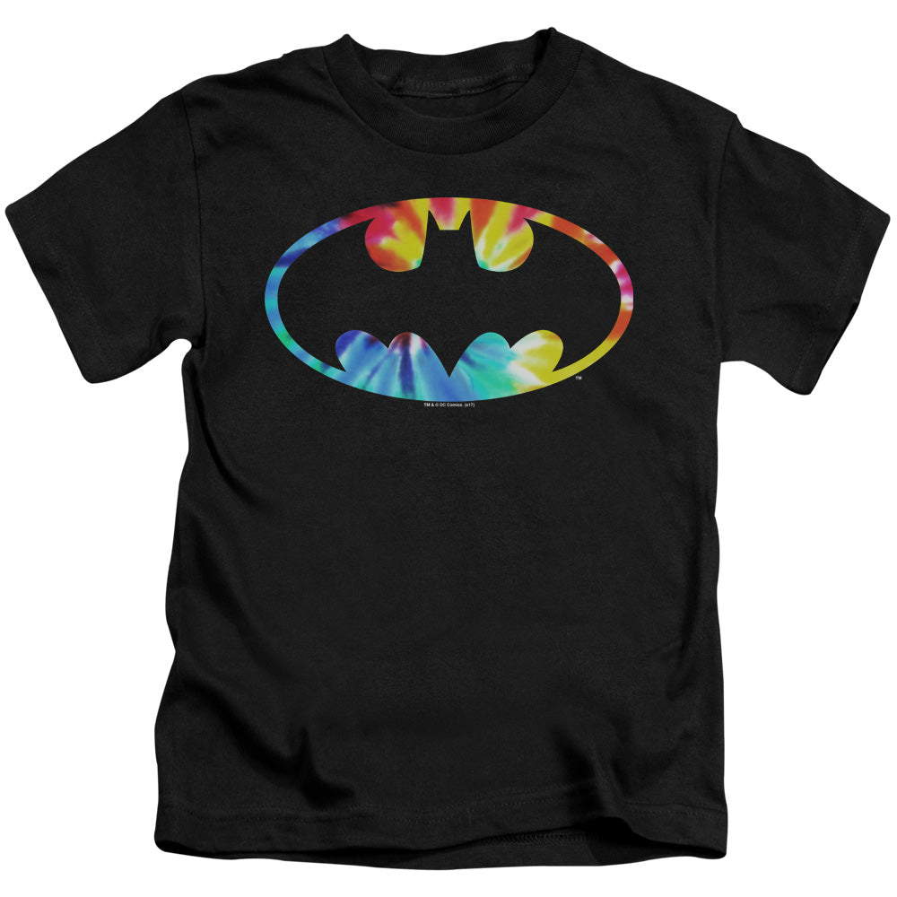 Batman Tie Dye Batman Logo Juvenile Kids Youth T Shirt Black