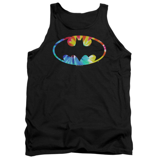 Batman Tie Dye Batman Logo Mens Tank Top Shirt Black