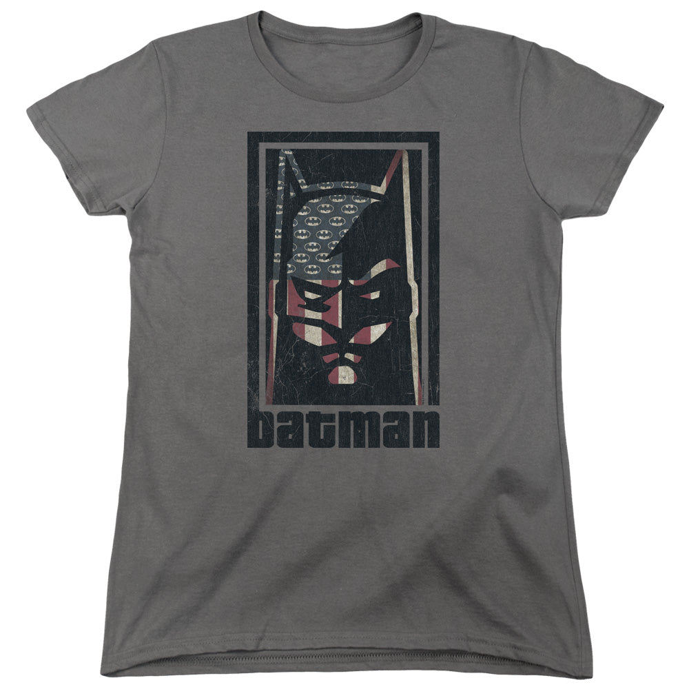 Batman American Batman Womens T Shirt Charcoal