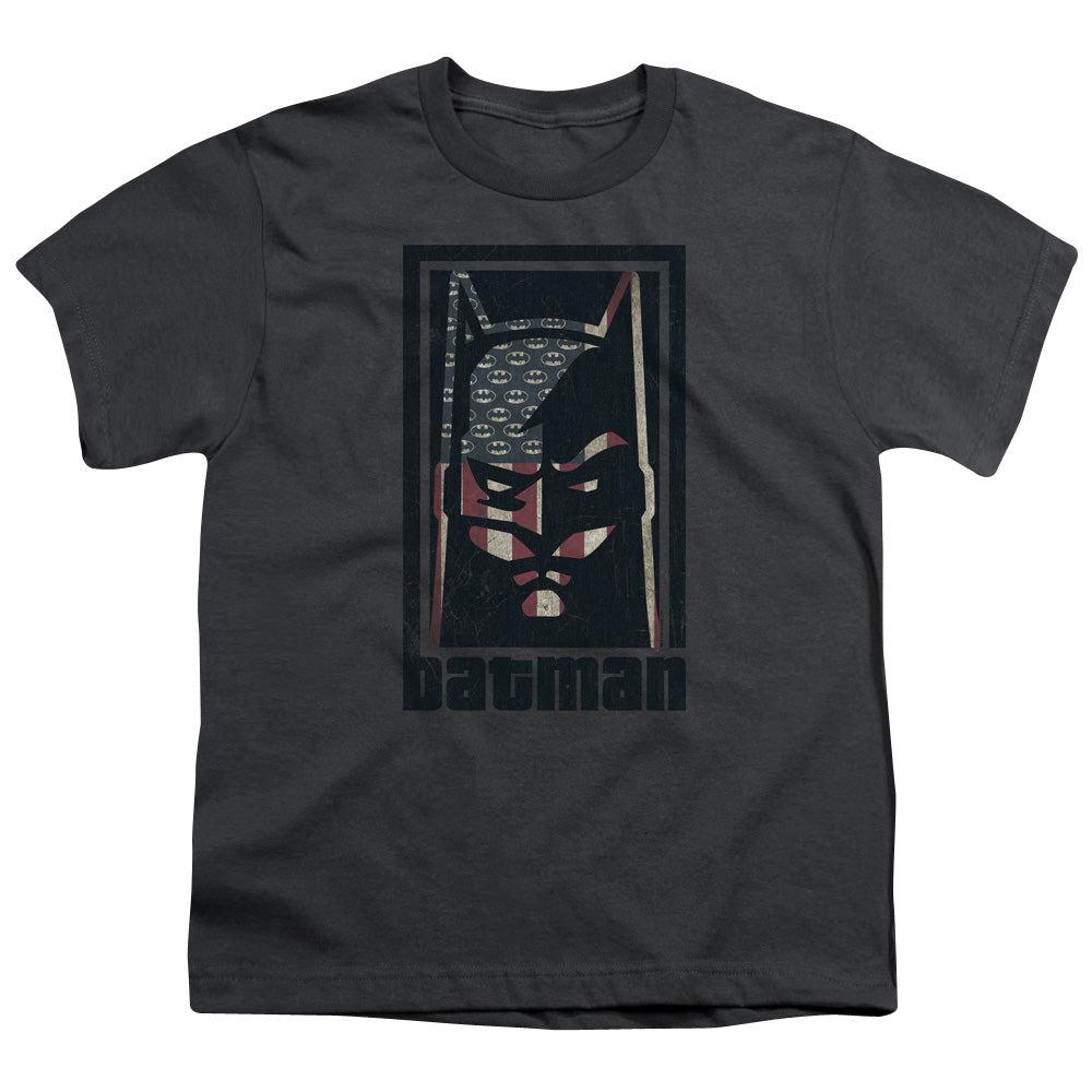 Batman American Batman Kids Youth T Shirt Charcoal
