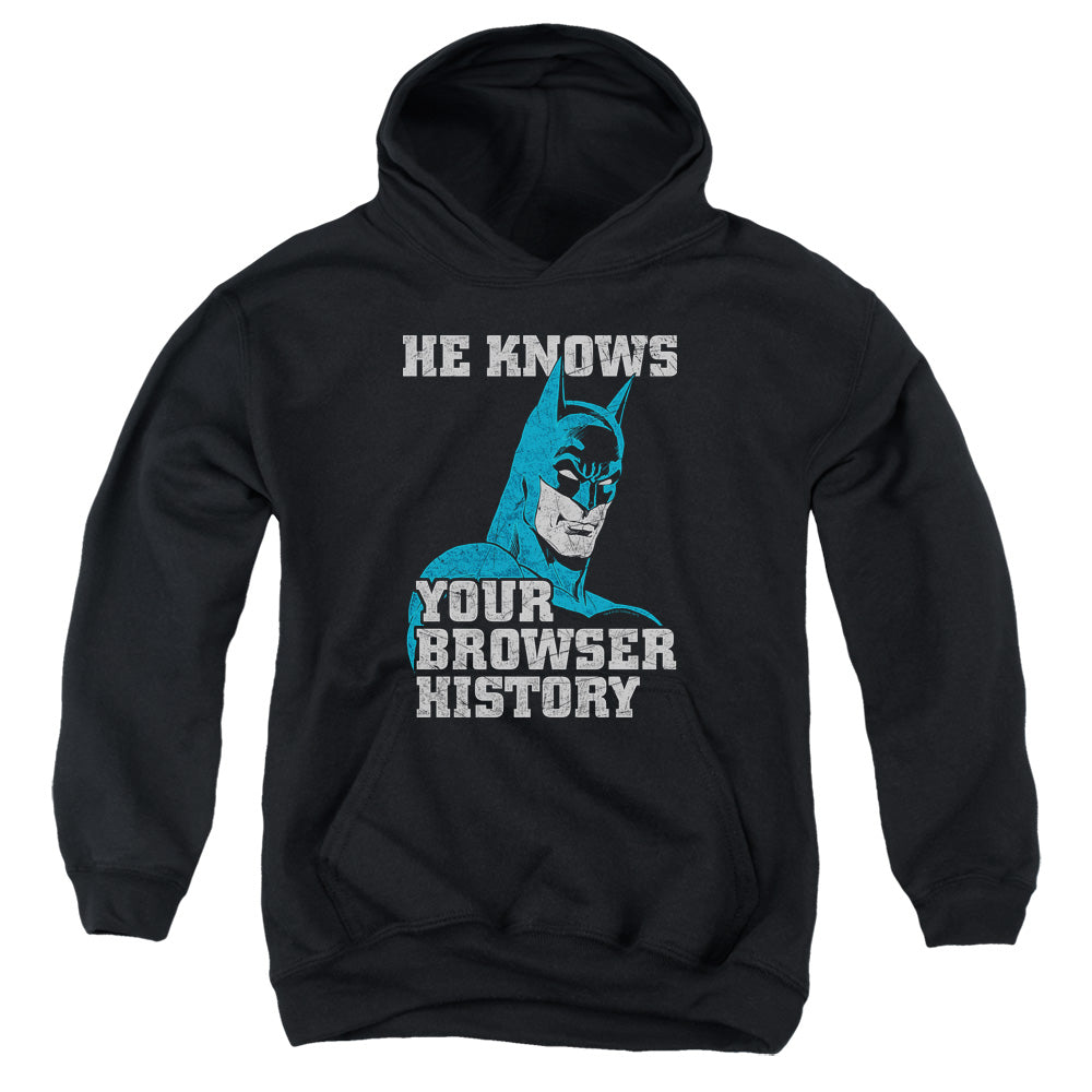 Batman Batman Knows Kids Youth Hoodie Black