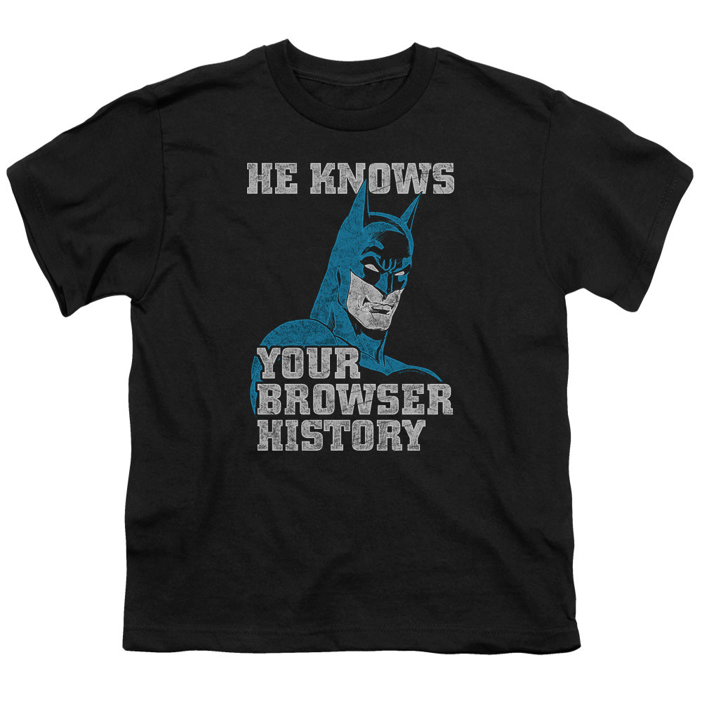 Batman Batman Knows Kids Youth T Shirt Black