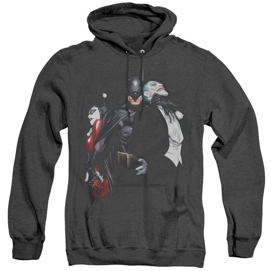 Batman Joker Harley Choke Heather Mens Hoodie Black