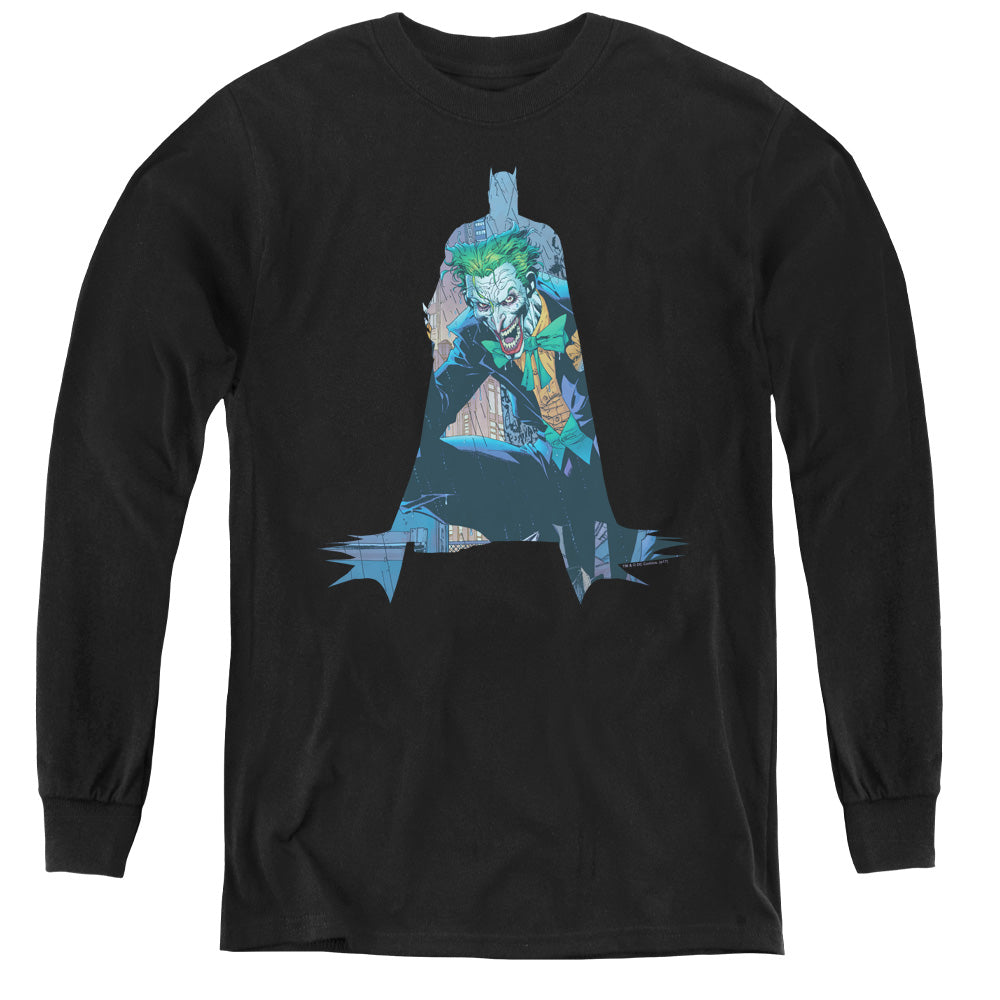 Batman Scene Inside Long Sleeve Kids Youth T Shirt Black