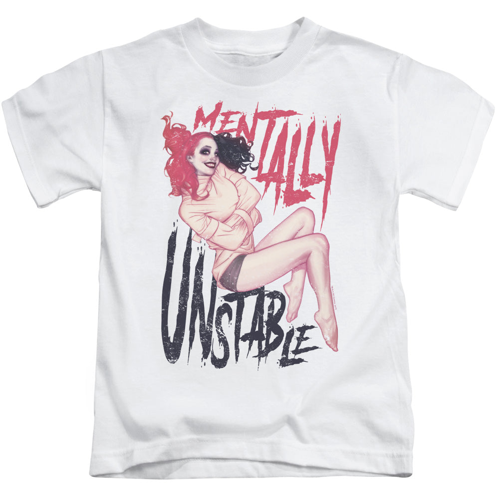 Batman Unstable Juvenile Kids Youth T Shirt White