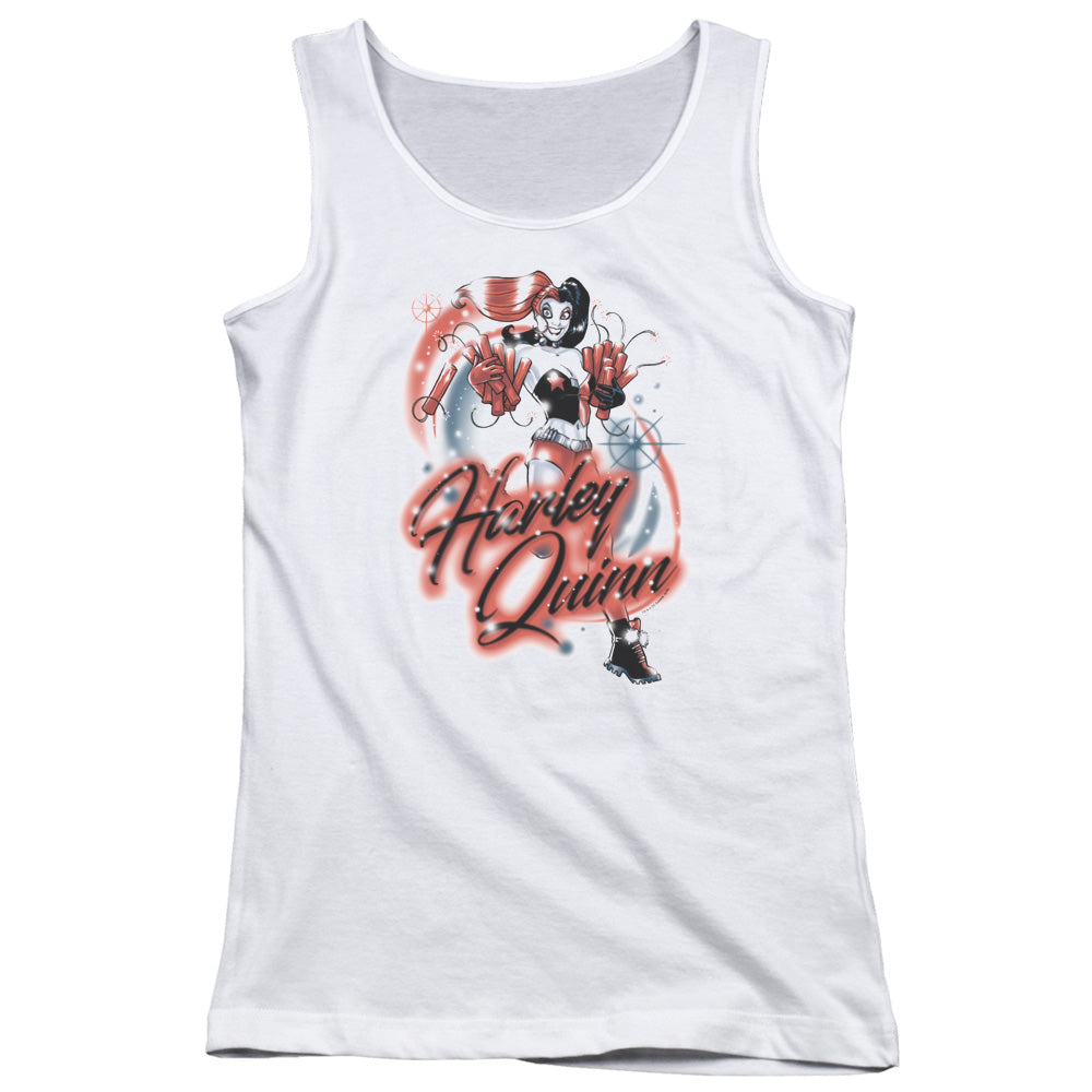 Batman Harley Airbrush Womens Tank Top Shirt White