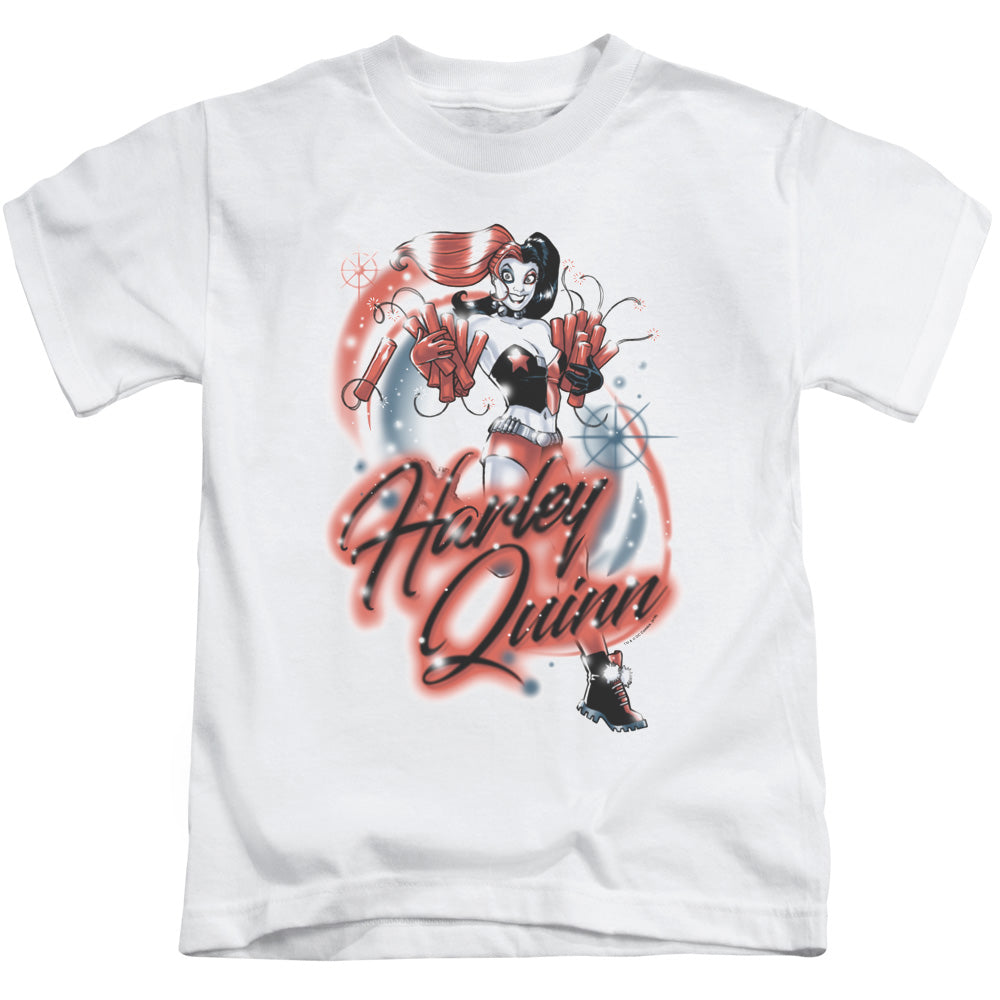 Batman Harley Airbrush Juvenile Kids Youth T Shirt White