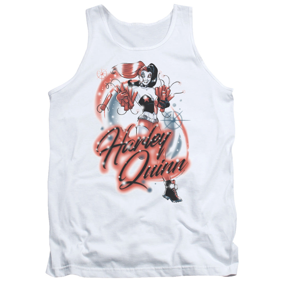 Batman Harley Airbrush Mens Tank Top Shirt White