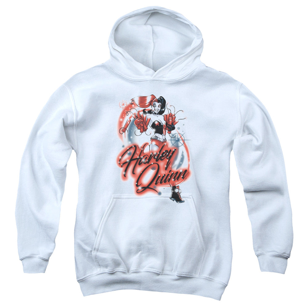 Batman Harley Airbrush Kids Youth Hoodie White