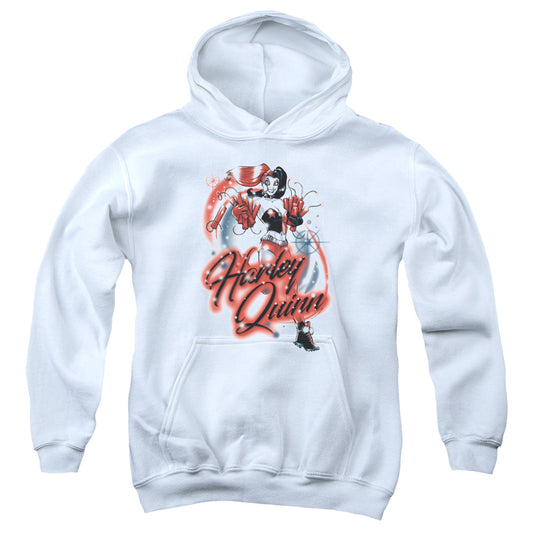 Batman Harley Airbrush Kids Youth Hoodie White