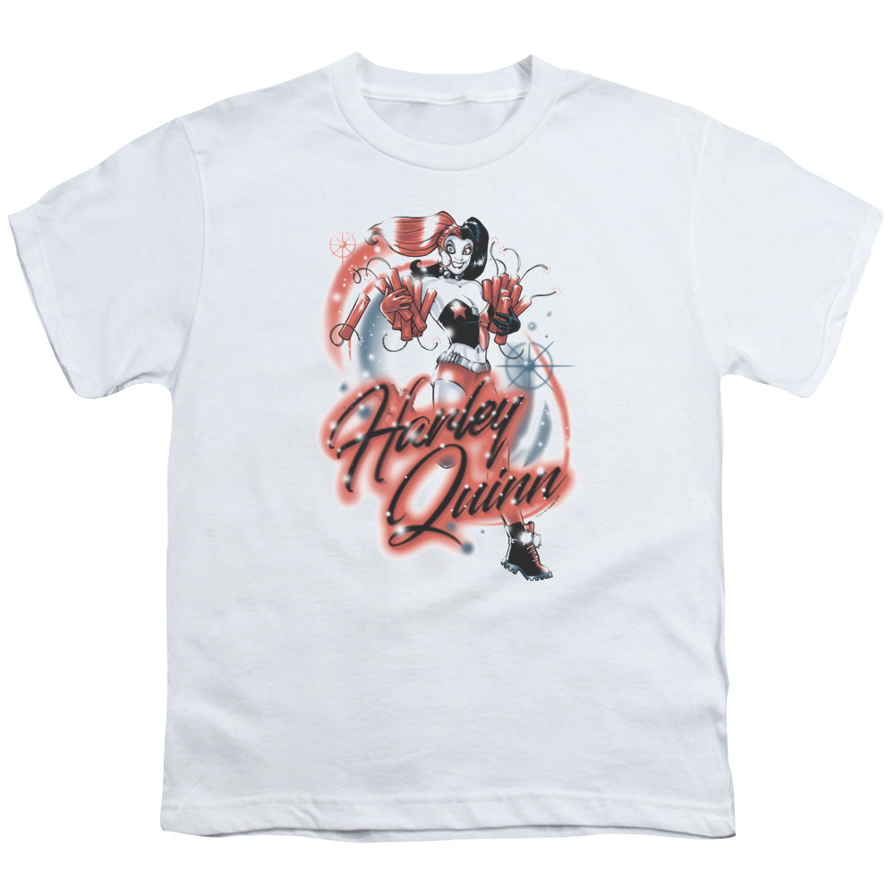 Batman Harley Airbrush Kids Youth T Shirt White