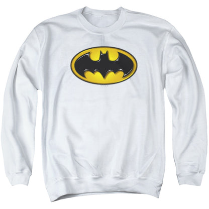 Batman Airbrush Bat Symbol Mens Crewneck Sweatshirt White